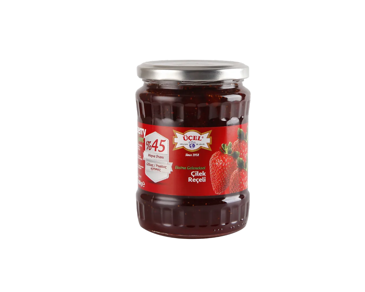 Üçel Çilek Reçeli Glikozsuz 680gr - Yöresel Lezzet